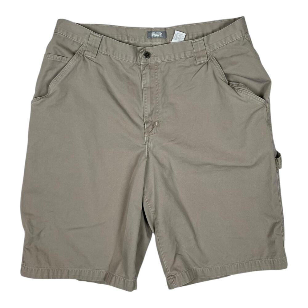 Vintage Utility Brand Cargo Shorts Mens 36 Beige Cotton Utility Y2K Skater READ